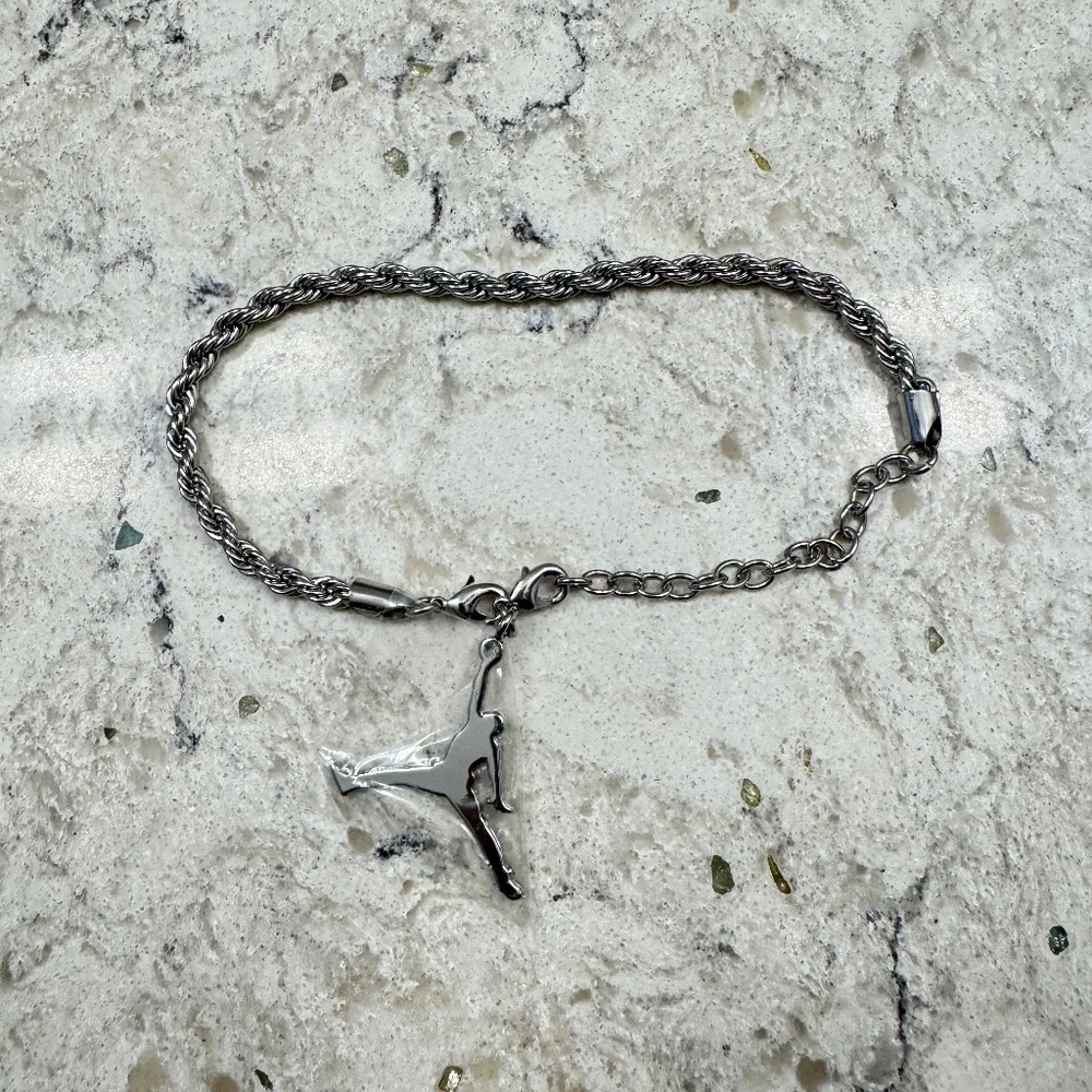 Nike‎ Air Jordon silver tone shoes sneaker ankle jewlery charm